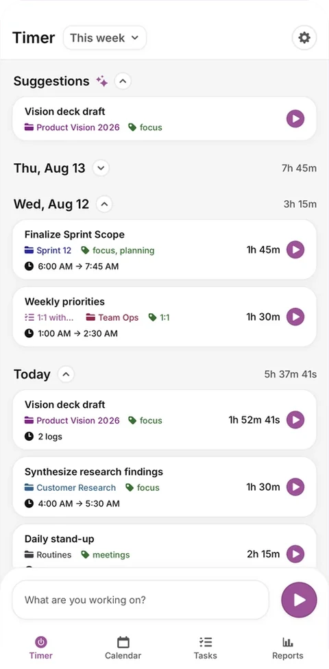 A phone showing the Timer screen in light mode